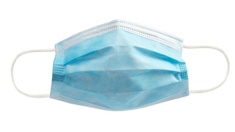 image of disposable medical procedure face mask, nonbiodegradable, medical waste