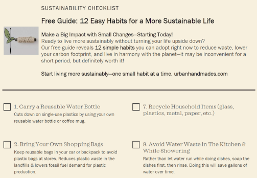 small image of free sustainability checklist circular economy 12 easy habits for a more sustainable life