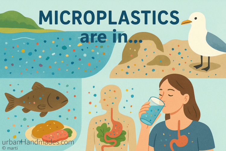 infographic on microplastics and where they can be found-ocean, marine life, fish, found, human bodies, drinking water